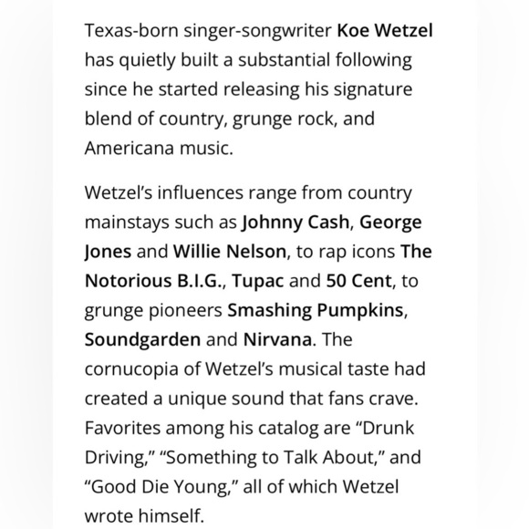 NWT KOE WETZEL Official & Authentic Concert Tour Merch Oklahoma Sun T-Shirt - Picture 3 of 6